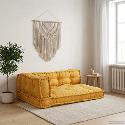 Produktbild von vidaXL Pallet Sofa Kissen 3 stk. Stoff Gelb 120 x 80 x 38 cm