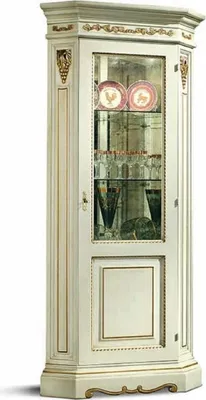 Produktbild von Casa Padrino Luxus Barock Eckvitrine Weiß / Gold - Barock Möbel -  Italy