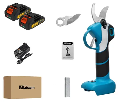 Obrázek produktu pro Elektrické nůžky na keře, bezkartáčový motor, ergonomická rukojeť, 2 akumulátory