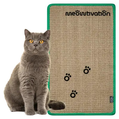 Produktbild von Kratzmatte für Katzen aus strapazierfähigem Sisal mit Pfotenabdrücken