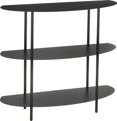 Produktbild von Mica Decorations Regal – Wandregal und Metallregal für Einrichtung und Wohnen – Geeignet für Pflanzen, Deko und Accessoires – Stabiles Gestell aus Eisen – L90 x B28 x H81 cm – Schwarz