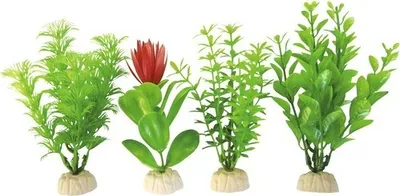 Produktbild von Kunststoff-Wasserpflanzen Standard small 19 cm 4 Stück grün