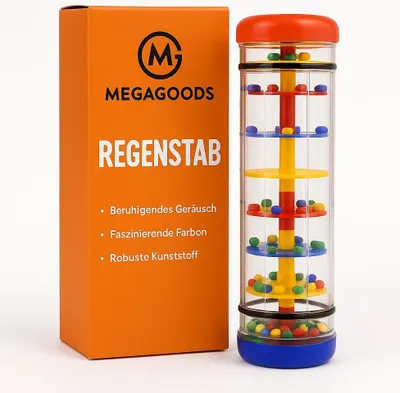 Produktbild von Regenmacher Spielzeug Baby Rassel Musikstab Sensorik Montessori DE.