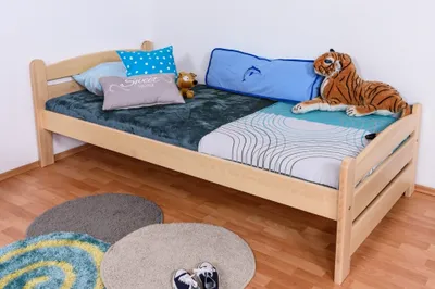 Produktbild von Kinderbett / Jugendbett Buche massiv Vollholz natur 118, inkl. Lattenrost - 90 x 200 cm (b x L)
