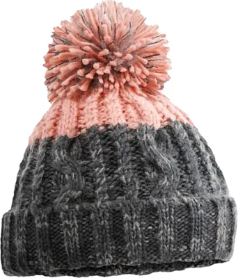 Produktbild von Wintermütze Uni mit Fleecefutter – Strick Beanie mit Bommel, Farbe:Rosa