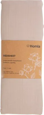 Produktbild von Betttuch Bettlaken Schlafzimmer LAUKO Baumwolle Verstärkungsplatte beige 90x200 cm HOMLA