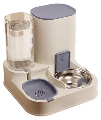 Image de INF Distributeur automatique pour animaux 2-en-1 avec contrôle des portions et filtre d'eau à double couche Bleu