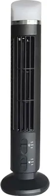 Produktbild von Turmventilator, flügelloser Standventilator, Weitwinkel-Oszillation, sanfte Brise, USB-Aufladung, leicht zu reinigender Kühlventilator mit LED-Licht