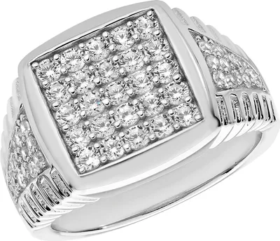 Image de Noble 925 hommes en argent sterling - Bague avec zirconium, 57 (18.1) ; WJS22146