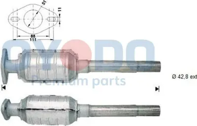 Produktbild von Oyodo Katalysator Kat für FIAT PUNTO (176) Euro 2 10N0021-OYO