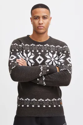Produktbild von !Solid SDNorwig Herren Weihnachtspullover Norweger-Pullover Winter Strickpullover Grobstrick Pullover mit Stretch Rundhals-Ausschnitt Regular fit