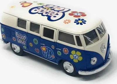 Produktbild von Bus T1 Peace and Love blau / beige Modellauto Rückziehmotor
