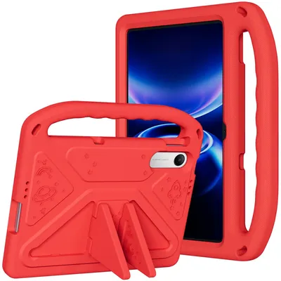 Produktbild von Hülle für Xiaomi Redmi Pad 2 9.7 2026 9,7", Leichte Stoßfeste Eva Kinder Schutzhülle mit Griff und Faltbarem Ständer Rot