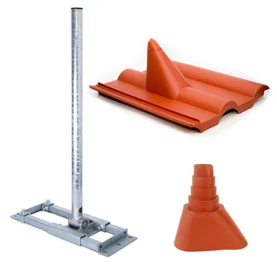 Produktbild von PremiumX DELUXE X90-48 Dachsparrenhalter 90cm Mast Sparrenhalter Frankfurter Dachabdeckung rot