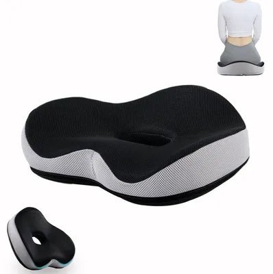 Immagine prodotto di Omgoods - Cuscino ergonomico in memory foam per il supporto della schiena e per alleviare il dolore sciatico