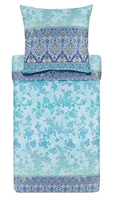Produktbild von Bassetti Mako-Satin Bettwäsche-Garnitur Agrigento Farbe BLAU B1 Größe 200x200+2x80x80