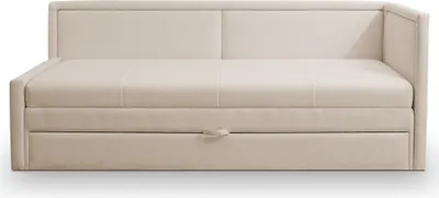 Produktbild von Selsey CAPRILI - Jugendbett mit ausziehbarer Liegefläche und Schublade, Hellbeige