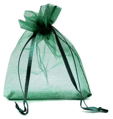 10 Organza-Beutel, ca 85 x 110 mm tannengrün