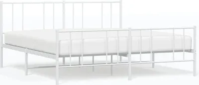 Obrázek produktu pro vidaXL Postel s čelem a nohou kovová bílá 193x203 cm