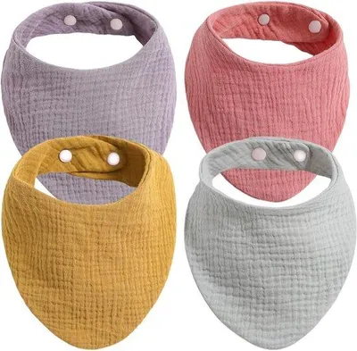 Productafbeelding van Famanu absorberende driekhoekige babydoekjes - 4 kleuren, roze