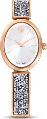 Image de Swarovski Crystal Rock Oval Uhr, Schweizer Produktion, Kristallarmband, Roséfarben, Roségoldfarbenes Finish NEW CRY ROCK:MB CRY/WHITE/PRO 5656851