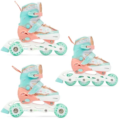 Produktbild von 3in1 Inlineskates/Triskates/Rollschuhe Raven Isla Orange/Mint 27-30 verstellbar