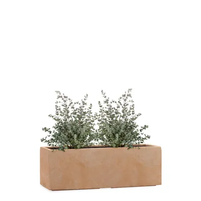 Produktbild von PFLANZWERK® Pflanzkübel TUB 50cm TERRAKOTTA Fensterbank Premium Blumenkübel mit Lotus-Effekt Fiberglas - Handgefertigt - Frostbeständig
