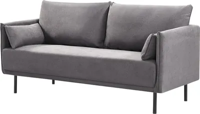 Obrázek produktu pro Látková pohovka "Rudy" - 180,5 x 78 x 52 cm - 3místná - tmavě šedá