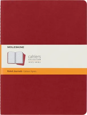 Produktbild von Moleskine Cahier Pocket Ruled Red Cover XL. 3er Pack