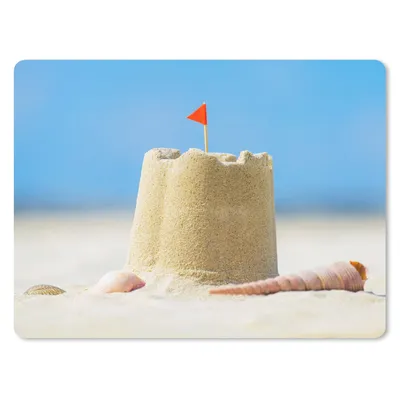 Produktbild von MuchoWow® Mauspad Mousepad Sandburg - Strand - Muscheln - Sommer 23x19 cm - Mousepads - Maus Mat - Pad - Mausunterlage - Schreibtischunterlage - Mauspad