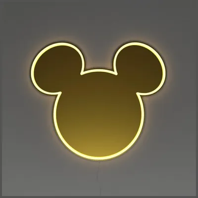 Obrázok produktu pre Neónové zrkadlo Disney Mickey Gold Yellowpop