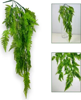 Obrázek produktu pro Závěsný věnec z kapradí, umělý, zelený, 80 cm
