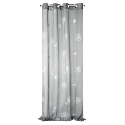 Produktbild von Gardine SABINE  silber weiß 140x250 cm  Ösen Ösenvorhang