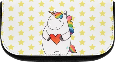 Produktbild von Mr. & Mrs. Panda Organizer Einhorn Herz - Weiß - Geschenk, Necessaire, Waschtasche, Kosmetiktasche, Unicorn, Einhörner, kulturtäschchen, Kulturbeutel, Make-up Täschchen