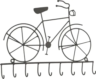Produktbild von Clayre & Eef Schlüsselablage 32x23 cm Schwarz Eisen Fahrrad