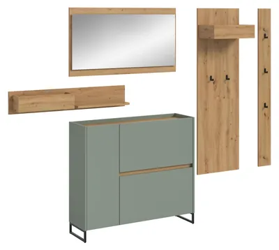 Produktbild von Garderoben-Set Drive | Salbei / Artisan Oak | 5-teilig