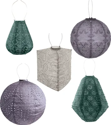 Produktbild von LUMIZ Gartenbeleuchtung - Außenleuchten - Bologna Satz - 5 Stücke - Solarlamp - Lila/Taupe/Grün