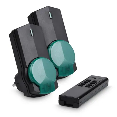 Produktbild von HEITECH 2er Funksteckdosenset mit Fernbedienung Outdoor