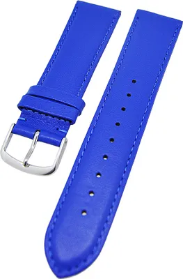 Produktbild von Uhrenarmband Kalbleder Königsblau Ton in Ton gepolstert 18mm L Donschließe