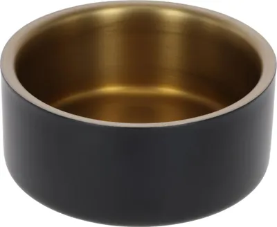 Immagine prodotto di KERBL Edelstahlnapf Golden  ø 17 cm, Schwarz/Gold (Fassungsvermögen 900 ml)
