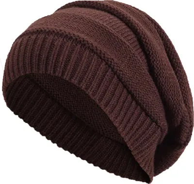Produktbild von Long Beanie Wintermütze Damen Herren Strick Warm 30536 Braun