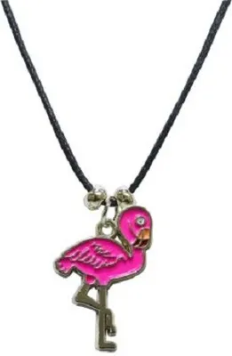 Produktbild von Wachskordelhalskette - Flamingo aus Metall