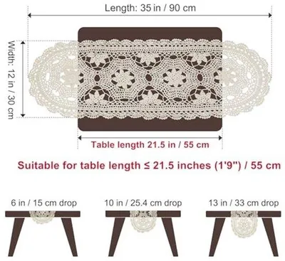 Obrázek produktu pro Ručně pletená bavlněná ubruska - 30 x 90 cm, béžová