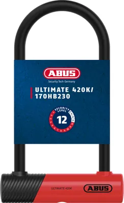 Produktbild von ABUS Bügelschloss Ultimate 420K mit Schlosshalterung USH - handliches und robustes Fahrradschloss mit praktischer Halterung zum Transport - Fahrrad-Zubehör - Variante 150HB230