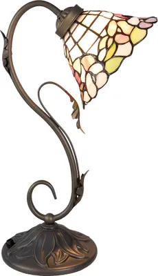 Immagine prodotto di Clayre & Eef Lampada da tavolo Tiffany 32x20x48 cm Fiori di vetro bianco verde