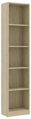 Produktbild von CD Regal DVD Bluray Medienregal Standregal Bücherregal Regalwand für Wohnzimmer und Büro mit 2 bis 5 Fächern und variabler Breite Sonoma Eiche 60 x 24 x 74 5 cm