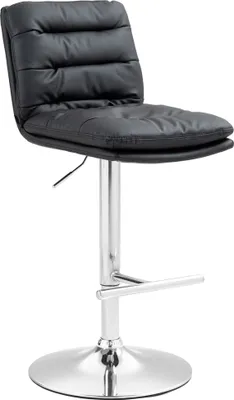 Produktbild von DELUKE® Barhocker TURIN - Schwarz, Kunstleder, Chrom | Barhocker mit Lehne Barstuhl Tresenhocker Tresenstuhl Kneipenhocker Kneipenstuhl