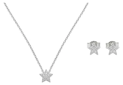Produktbild von Stellara – 925 Silber Schmuckset mit funkelndem Stern-Anhänger & Ohrsteckern mit Zirkonia