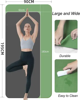 Produktbild von Yogamatten – Rutschfeste Gymnastikmatten – 195 x 90 cm, 10 mm dick – Grün