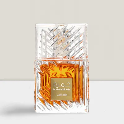 Produktbild von Lattafa Khamrah, Unisex, 100 ml, Flüssiges Parfüm, Cognac, Tonka Bean, Cinnamon and Oak, Vanilla , Praline and Sandalwood